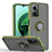 Custodia Silicone e Plastica Opaca Cover con Magnetico Anello Supporto QW2 per Xiaomi Redmi 10 5G Verde Militare