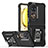 Custodia Silicone e Plastica Opaca Cover con Magnetico Anello Supporto QW3 per Huawei P60 Pocket
