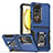 Custodia Silicone e Plastica Opaca Cover con Magnetico Anello Supporto QW3 per Huawei P60 Pocket