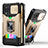 Custodia Silicone e Plastica Opaca Cover con Magnetico Anello Supporto QW3 per Samsung Galaxy A12 5G Oro