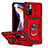 Custodia Silicone e Plastica Opaca Cover con Magnetico Anello Supporto QW3 per Xiaomi Poco X4 NFC Rosso