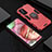 Custodia Silicone e Plastica Opaca Cover con Magnetico Anello Supporto R01 per Huawei Honor X10 5G Rosso