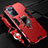 Custodia Silicone e Plastica Opaca Cover con Magnetico Anello Supporto R01 per OnePlus Nord CE 2 5G Rosso