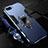 Custodia Silicone e Plastica Opaca Cover con Magnetico Anello Supporto R01 per Oppo R15X Blu