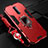 Custodia Silicone e Plastica Opaca Cover con Magnetico Anello Supporto R01 per Oppo RX17 Pro Rosso