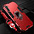 Custodia Silicone e Plastica Opaca Cover con Magnetico Anello Supporto R01 per Realme X50 Pro 5G Rosso