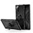 Custodia Silicone e Plastica Opaca Cover con Magnetico Anello Supporto R01 per Samsung Galaxy Note 20 5G Nero