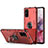 Custodia Silicone e Plastica Opaca Cover con Magnetico Anello Supporto R01 per Samsung Galaxy S20 Plus Rosso