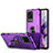 Custodia Silicone e Plastica Opaca Cover con Magnetico Anello Supporto R01 per Samsung Galaxy S20 Ultra 5G Viola