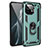 Custodia Silicone e Plastica Opaca Cover con Magnetico Anello Supporto R01 per Xiaomi Mi 11 Lite 5G NE Verde