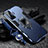 Custodia Silicone e Plastica Opaca Cover con Magnetico Anello Supporto R01 per Xiaomi Poco F4 GT 5G Blu