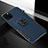 Custodia Silicone e Plastica Opaca Cover con Magnetico Anello Supporto R02 per Apple iPhone 11 Pro Max Blu