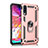 Custodia Silicone e Plastica Opaca Cover con Magnetico Anello Supporto R02 per Samsung Galaxy A70S