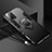 Custodia Silicone e Plastica Opaca Cover con Magnetico Anello Supporto R02 per Xiaomi Poco F3 5G Nero