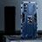 Custodia Silicone e Plastica Opaca Cover con Magnetico Anello Supporto R02 per Xiaomi POCO M3 Pro 5G Blu