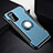 Custodia Silicone e Plastica Opaca Cover con Magnetico Anello Supporto R03 per Huawei Honor V30 5G Blu