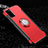 Custodia Silicone e Plastica Opaca Cover con Magnetico Anello Supporto R03 per Samsung Galaxy S20 Plus Rosso