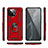 Custodia Silicone e Plastica Opaca Cover con Magnetico Anello Supporto R03 per Xiaomi Mi 11 Lite 5G NE Rosso