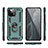 Custodia Silicone e Plastica Opaca Cover con Magnetico Anello Supporto R03 per Xiaomi Mi 11 Lite 5G NE Verde