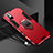 Custodia Silicone e Plastica Opaca Cover con Magnetico Anello Supporto R03 per Xiaomi Redmi Note 11 SE 5G Rosso