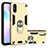 Custodia Silicone e Plastica Opaca Cover con Magnetico Anello Supporto R04 per Xiaomi Redmi 9A