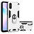 Custodia Silicone e Plastica Opaca Cover con Magnetico Anello Supporto R04 per Xiaomi Redmi 9A