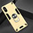 Custodia Silicone e Plastica Opaca Cover con Magnetico Anello Supporto R04 per Xiaomi Redmi 9A Oro