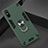 Custodia Silicone e Plastica Opaca Cover con Magnetico Anello Supporto R04 per Xiaomi Redmi 9i Verde Notte