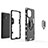 Custodia Silicone e Plastica Opaca Cover con Magnetico Anello Supporto R06 per Xiaomi Mi 11 Lite 5G NE