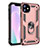 Custodia Silicone e Plastica Opaca Cover con Magnetico Anello Supporto S01 per Apple iPhone 11