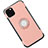 Custodia Silicone e Plastica Opaca Cover con Magnetico Anello Supporto S01 per Apple iPhone 11 Pro Max Oro Rosa