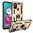 Custodia Silicone e Plastica Opaca Cover con Magnetico Anello Supporto S01 per Motorola Moto G10 Power