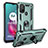 Custodia Silicone e Plastica Opaca Cover con Magnetico Anello Supporto S01 per Motorola Moto G10 Power