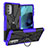Custodia Silicone e Plastica Opaca Cover con Magnetico Anello Supporto S01 per Motorola Moto G51 5G Viola