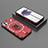 Custodia Silicone e Plastica Opaca Cover con Magnetico Anello Supporto S01 per Nothing Phone 1 Rosso