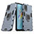 Custodia Silicone e Plastica Opaca Cover con Magnetico Anello Supporto S01 per Oppo A54 4G Blu