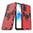 Custodia Silicone e Plastica Opaca Cover con Magnetico Anello Supporto S01 per Oppo A55 5G Rosso