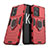 Custodia Silicone e Plastica Opaca Cover con Magnetico Anello Supporto S01 per Oppo K10 5G Rosso