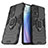 Custodia Silicone e Plastica Opaca Cover con Magnetico Anello Supporto S01 per Oppo Reno7 Pro 5G Nero