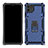 Custodia Silicone e Plastica Opaca Cover con Magnetico Anello Supporto S01 per Realme C11 Blu