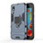 Custodia Silicone e Plastica Opaca Cover con Magnetico Anello Supporto S01 per Samsung Galaxy A2 Core A260F A260G