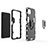 Custodia Silicone e Plastica Opaca Cover con Magnetico Anello Supporto S01 per Samsung Galaxy A22 5G