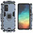 Custodia Silicone e Plastica Opaca Cover con Magnetico Anello Supporto S01 per Samsung Galaxy A24 4G