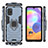 Custodia Silicone e Plastica Opaca Cover con Magnetico Anello Supporto S01 per Samsung Galaxy A31