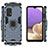 Custodia Silicone e Plastica Opaca Cover con Magnetico Anello Supporto S01 per Samsung Galaxy A32 5G