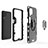 Custodia Silicone e Plastica Opaca Cover con Magnetico Anello Supporto S01 per Samsung Galaxy F22 4G