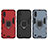 Custodia Silicone e Plastica Opaca Cover con Magnetico Anello Supporto S01 per Samsung Galaxy M01