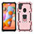 Custodia Silicone e Plastica Opaca Cover con Magnetico Anello Supporto S01 per Samsung Galaxy M11 Oro Rosa