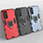 Custodia Silicone e Plastica Opaca Cover con Magnetico Anello Supporto S01 per Samsung Galaxy M23 5G