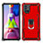 Custodia Silicone e Plastica Opaca Cover con Magnetico Anello Supporto S01 per Samsung Galaxy M51